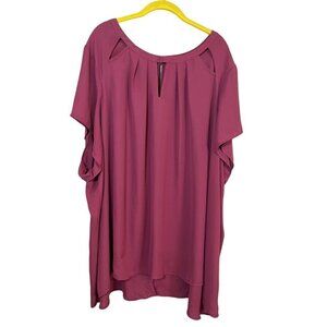 Torrid Top Women 6X Pink Pullover Feminine Flowy Office Dainty Summer Neutral